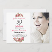 Invitation 50 et Fabulous Floral | 50e anniversaire Invitatio (Devant)