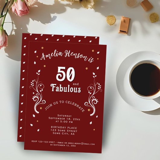 Invitation 50 et Fabulous Foliage Rouge 50e anniversaire