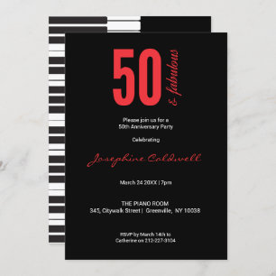 Invitation 50 et Fabulous Fun Red & Black Anniversaire