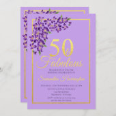Invitation 50 et Fabulous Gold 50e fête d'anniversaire (Devant / Derrière)
