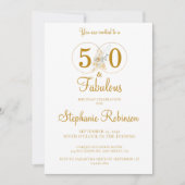 Invitation 50 et Fabulous Gold 50e fête d'anniversaire (Devant)