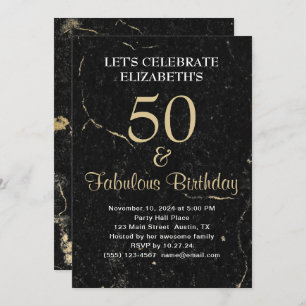 Invitation 50 et Fabulous Gold Black Marble