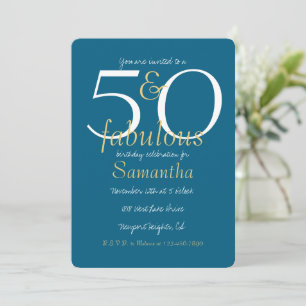Invitation 50 et Fabulous Gold Blue 50e anniversaire