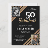 Invitation 50 et Fabulous Gold Parties scintillant 2 Photo 50 (Devant)