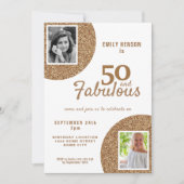 Invitation 50 et Fabulous Gold Parties scintillant 2 Photo 50 (Devant)