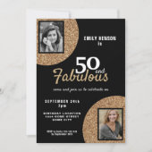 Invitation 50 et Fabulous Gold Parties scintillant 2 Photo 50 (Devant)