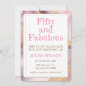 Invitation 50 et Fabulous Gold parties scintillant rose fête (Devant)