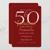 Invitation 50 et Fabulous Gold Red 50e anniversaire (Devant / Derrière)