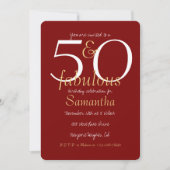 Invitation 50 et Fabulous Gold Red 50e anniversaire (Devant)