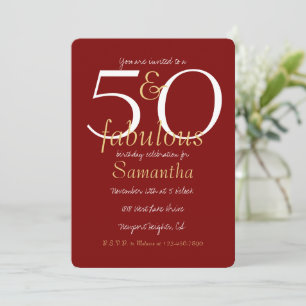 Invitation 50 et Fabulous Gold Red 50e anniversaire