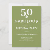 Invitation 50 et Fabulous Green Anniversaire (Devant)