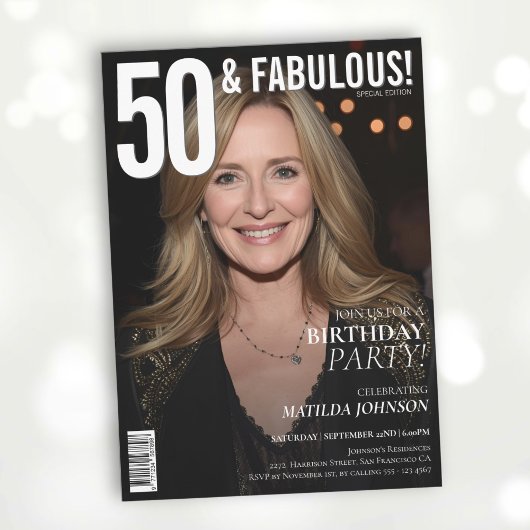 Invitation 50 et Fabulous Magazine Couverture 50e anniversair