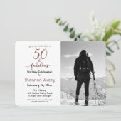 Invitation 50 et Fabulous Party avec Faux Rose Gold & Photo (Debout devant)