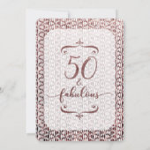 Invitation 50 et Fabulous Party avec Faux Rose Gold & Photo (Dos)