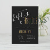 Invitation 50 et Fabulous Photo 50e anniversaire Black Gold (Debout devant)