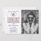 Invitation 50 et Fabulous Photo 50e fête d'anniversaire (Devant)