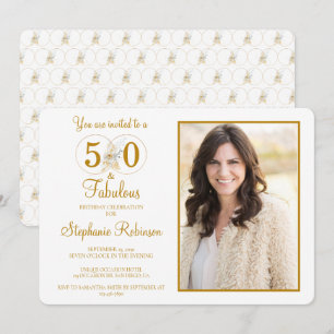 Invitation 50 et Fabulous Photo Gold 50e fête d'anniversaire