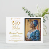 Invitation 50 et Fabulous Photo Gold 50e fête d'anniversaire (Debout devant)