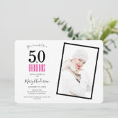 Invitation 50 et Fabulous Pink 50e fête d'anniversaire (Debout devant)