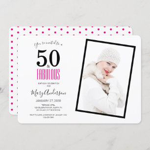Invitation 50 et Fabulous Pink 50e fête d'anniversaire