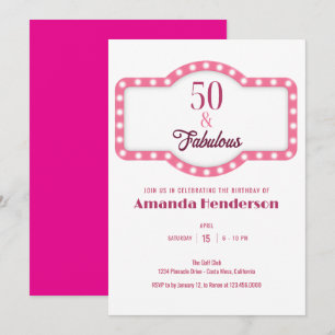 Invitation 50 et Fabulous Pink Anniversaire