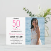Invitation 50 et Fabulous Pink Photo 50e anniversaire (Debout devant)
