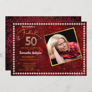 Invitation 50 et Fabulous Red Bling 50e anniversaire