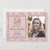 Invitation 50 et Fabulous Rose Gold Parties scintillant (Devant)