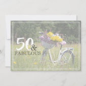 Invitation 50 et Fabulous Rustic Bicycle fête d'anniversaire (Devant)