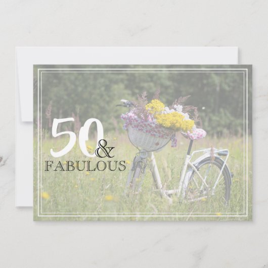 Invitation 50 et Fabulous Rustic Bicycle fête d'anniversaire (Devant)