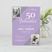Invitation 50 et Fabulous Silver Parties scintillant 2 Photo  (Debout devant)