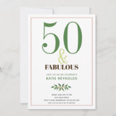 Invitation 50 et Fabulous Simple Green Anniversaire (Devant)