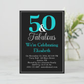 Invitation 50 et Fabulous Turquoise Blue sur Black (Debout devant)