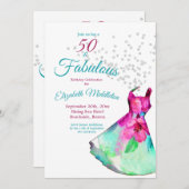 Invitation 50 Fabuleuse élégante Parties scintillant robe flo (Devant / Derrière)