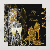 Invitation 50 Fabuleuse et fantastique fête de Champagne Leop (Devant / Derrière)