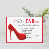 Invitation 50 & Fabuleux 50e anniversaire Femme Rouge (Debout devant)