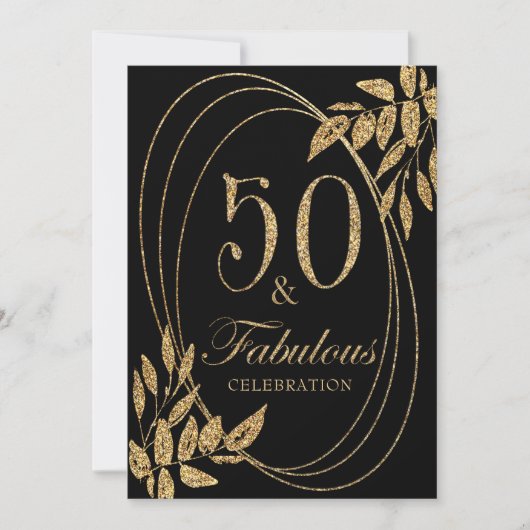 Invitation 50 & Fabuleux Anniversaire Célébration Parties sci (Devant)