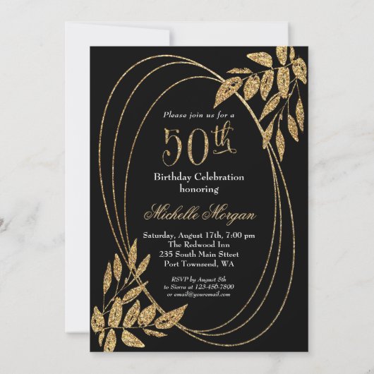 Invitation 50 & Fabuleux Anniversaire Célébration Parties sci (Dos)