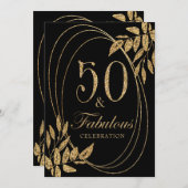 Invitation 50 & Fabuleux Anniversaire Célébration Parties sci (Devant / Derrière)