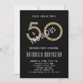 Invitation 50 fabuleux anniversaire d'or noir blanc (Devant)
