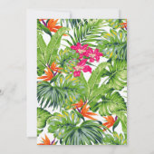 Invitation 50 Fabuleux anniversaire Feuilles tropicaux rose o (Dos)