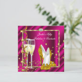 Invitation 50 & Fabuleux Anniversaire rose jaune or (Debout devant)