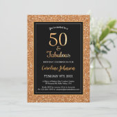 Invitation 50 & Fabuleux Anniversaire Sparkly Gold Parties sc (Debout devant)