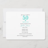 Invitation 50 & Fabuleux anniversaire Turquoise Mermaid Beach (Devant)