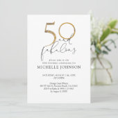Invitation 50 & Fabuleux Black White & Gold Photo Anniversair (Debout devant)