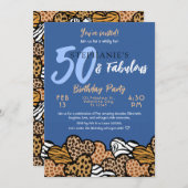 Invitation 50 & Fabuleux Blue Wild Hearts Cinquante Anniversa (Devant / Derrière)