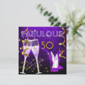Invitation 50 Fabuleux Chaussures Champagne Purple Gold (Debout devant)