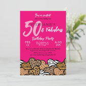 Invitation 50 & Fabuleux Coeurs Sauvages Roses Cinquante Anni (Debout devant)