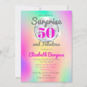 Invitation 50 Fabuleux Disco Tie Dye Pink Chic Anniversaire (Devant)