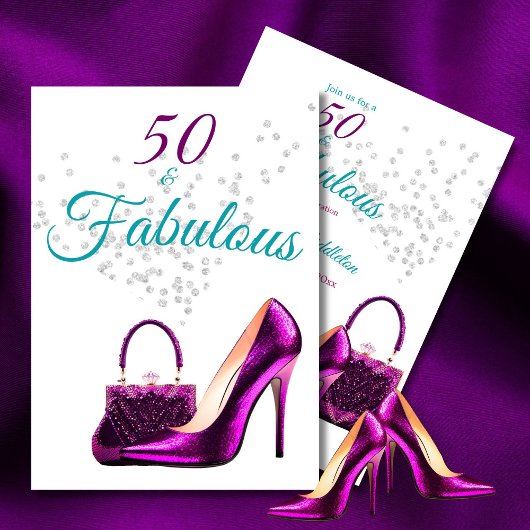 Invitation 50 Fabuleux Elégant Parties scintillant Chaussure